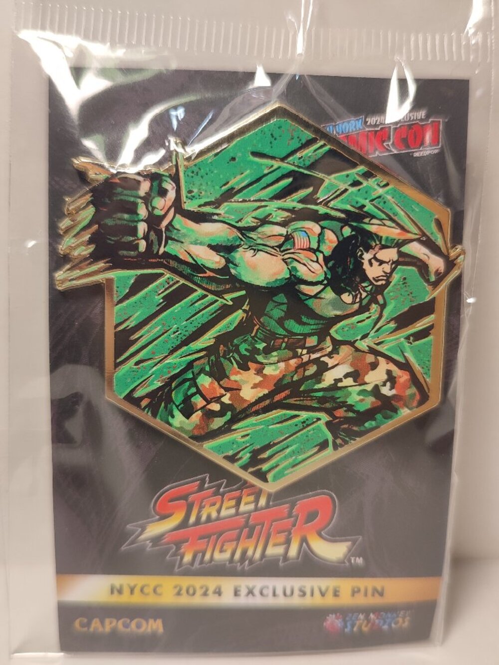 Street Fighter Guile Painterly Series Enamel Pin Official Capcom Badge